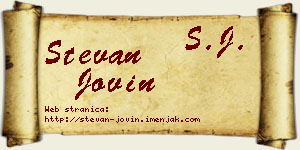Stevan Jovin vizit kartica